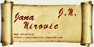 Jana Mirović vizit kartica